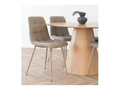 Ronde eettafel BOLTON Ø120 cm – Natuurlijke elegantie en gebruiksvriendelijk formaat-Color Marrón
