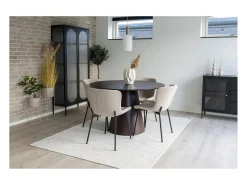 Ronde eettafel BOLTON Ø120 cm – Natuurlijke elegantie en gebruiksvriendelijk formaat-Color Marrón