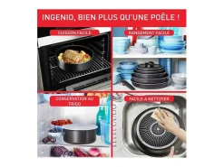 Sartenes Tefal Ingenio Easy Plus 24/28 cm antiadherentes, mango desmontable, no inducción, fabricadas en Francia