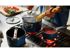 Sartén antiadherente Joseph Joseph Space 19 cm con mango plegable y tapa, apta para inducción y horno hasta 232°C, ahorro de espacio