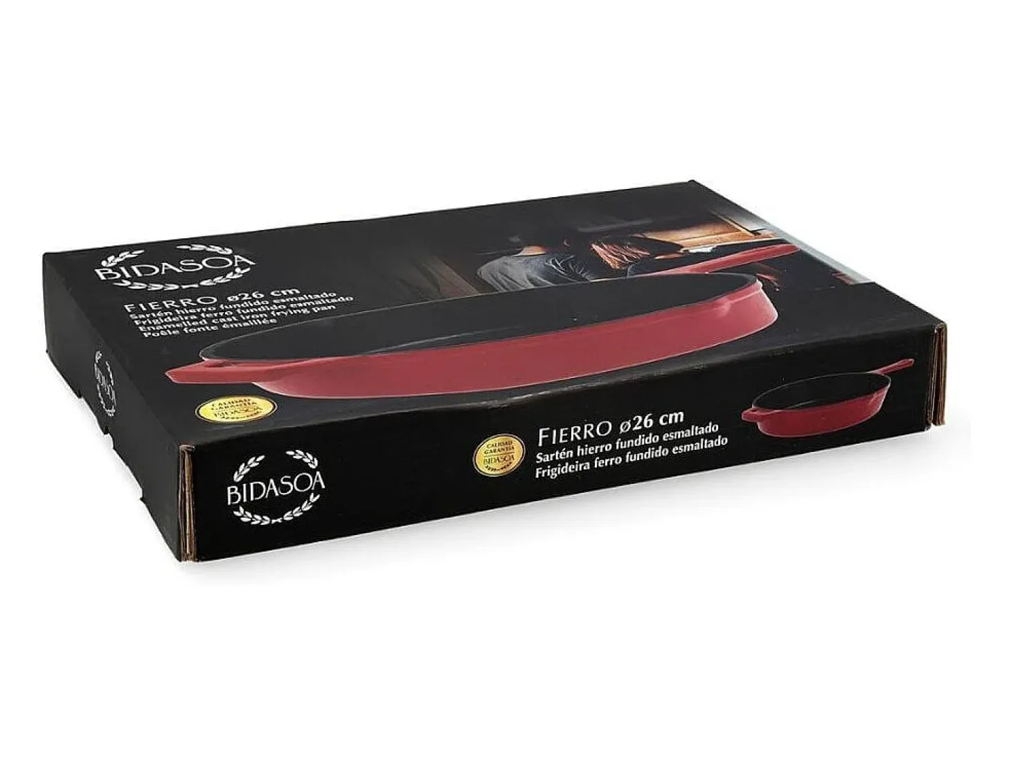 Sartén Fierro Bidasoa hierro esmaltado rojo/negro Ø26 cm