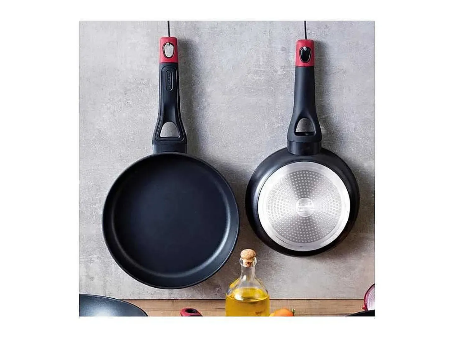 Sartén Óptima+ Pyrex aluminio forjado negro/rojo Ø22 cm