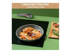 Sartén Tefal Ingenio Renew 28 cm, cerámica antiadherente, inducción, mango desmontable, fabricada en Francia