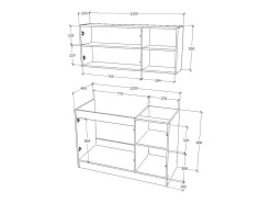 Set Cocina Ara haaus, Roble Sonoma/Blanco, L 120 cm