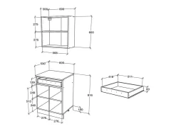 Set Cocina Berna haaus, Antracita/Blanco, L 60 cm