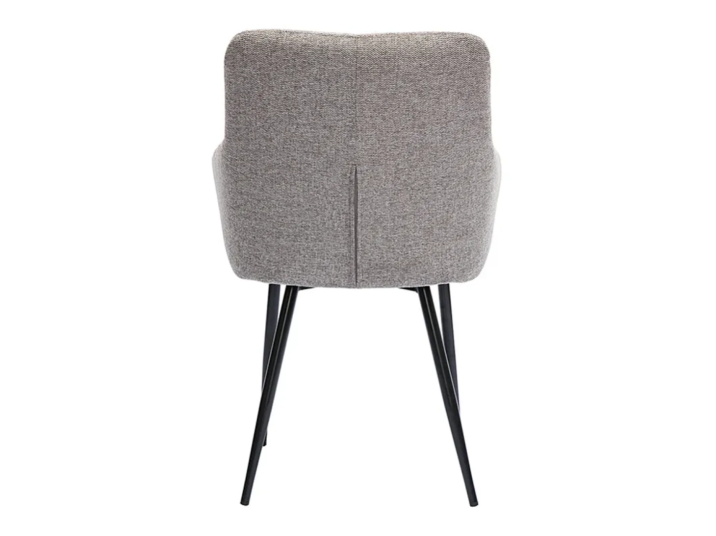 Set de 2 sillas acolchadas de diseño de tejido efecto aterciopelado texturizado gris y metal negro MONTERO