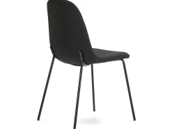 Set de 2 sillas Comedor Brenda tapizadas Negro, 44 x 54 x 85 cm