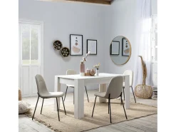 Set de 2 sillas Comedor Brenda tapizadas Beige, 44 x 54 x 85 cm