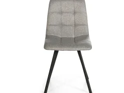 Set de 2 sillas Comedor Mila tapizadas en tela Gris claro, 58 x 45 x 86 cm
