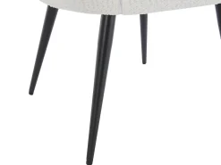 Set de 6 sillas con reposabrazos - Tela de rizo y metal - Blanco - PEGA