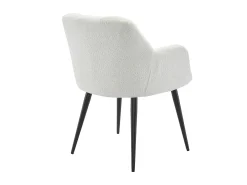 Set de 6 sillas con reposabrazos - Tela de rizo y metal - Blanco - PEGA