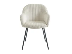 Set de 2 sillas con reposabrazos de pana y metal negro - Beige - MARENZIA
