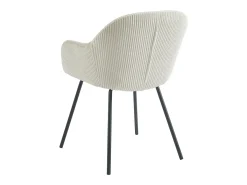 Set de 2 sillas con reposabrazos de pana y metal negro - Beige - MARENZIA