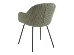 Set de 2 sillas con reposabrazos de pana y metal negro - Kaki - MARENZIA