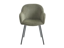 Set de 2 sillas con reposabrazos de pana y metal negro - Kaki - MARENZIA
