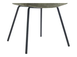 Set de 2 sillas con reposabrazos de pana y metal negro - Kaki - MARENZIA