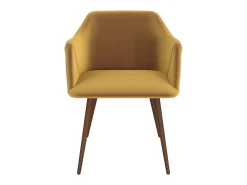 Set de 2 sillas con reposabrazos de terciopelo amarillo mostaza - Daisy