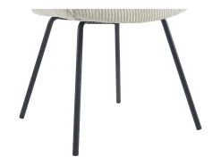 Set de 6 sillas con reposabrazos de pana y metal negro - Beige - MARENZIA