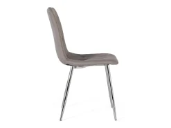 Set de 4 sillas con respaldo y el asiento acolchados color gris