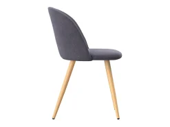 Set de 2 sillas Cozy de tela gris oscuro con patas de metal efecto madera
