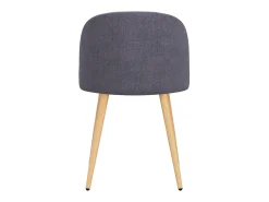 Set de 2 sillas Cozy de tela gris oscuro con patas de metal efecto madera