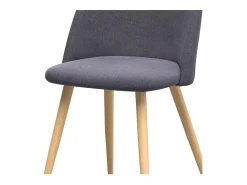 Set de 2 sillas Cozy de tela gris oscuro con patas de metal efecto madera