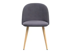 Set de 2 sillas Cozy de tela gris oscuro con patas de metal efecto madera