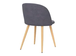 Set de 2 sillas Cozy de tela gris oscuro con patas de metal efecto madera