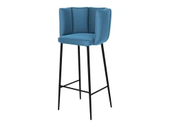 Set de 2 sillas de bar de terciopelo azul 75 cm - Rosy