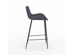 Set de 2 sillas de bar de tela gris 65cm - Pirata