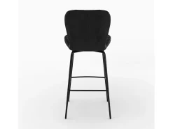 Set de 2 sillas de bar en terciopelo negro 75 cm - Mazzia