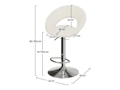 Set de 2 sillas de bar en metal y tejido bouclé 61/76,5 cm - Cloclo