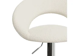 Set de 2 sillas de bar en metal y tejido bouclé 61/76,5 cm - Cloclo