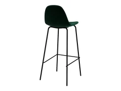 Set de 2 sillas de bar en terciopelo verde oscuro 75 cm - Henrik