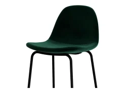 Set de 2 sillas de bar en terciopelo verde oscuro 75 cm - Henrik