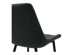 Set de 2 sillas de cuero sintético gris oscuro y metal negro - Killi