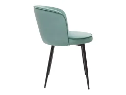 Set de 2 sillas de diseño de terciopelo verde celadón y metal negro SERIF