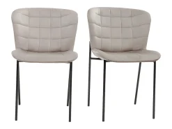 Set de 2 sillas de diseño de terciopelo color topo y metal negro SAIGA