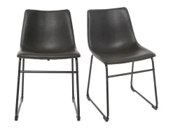 Set de 2 sillas de estilo industrial negras NEW ROCK