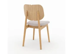 Set de 2 sillas de madera clara y tela beige - Clyde