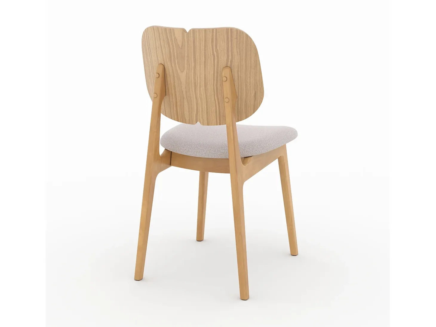 Set de 2 sillas de madera clara y tela beige - Clyde