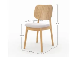 Set de 2 sillas de madera clara y tela beige - Clyde