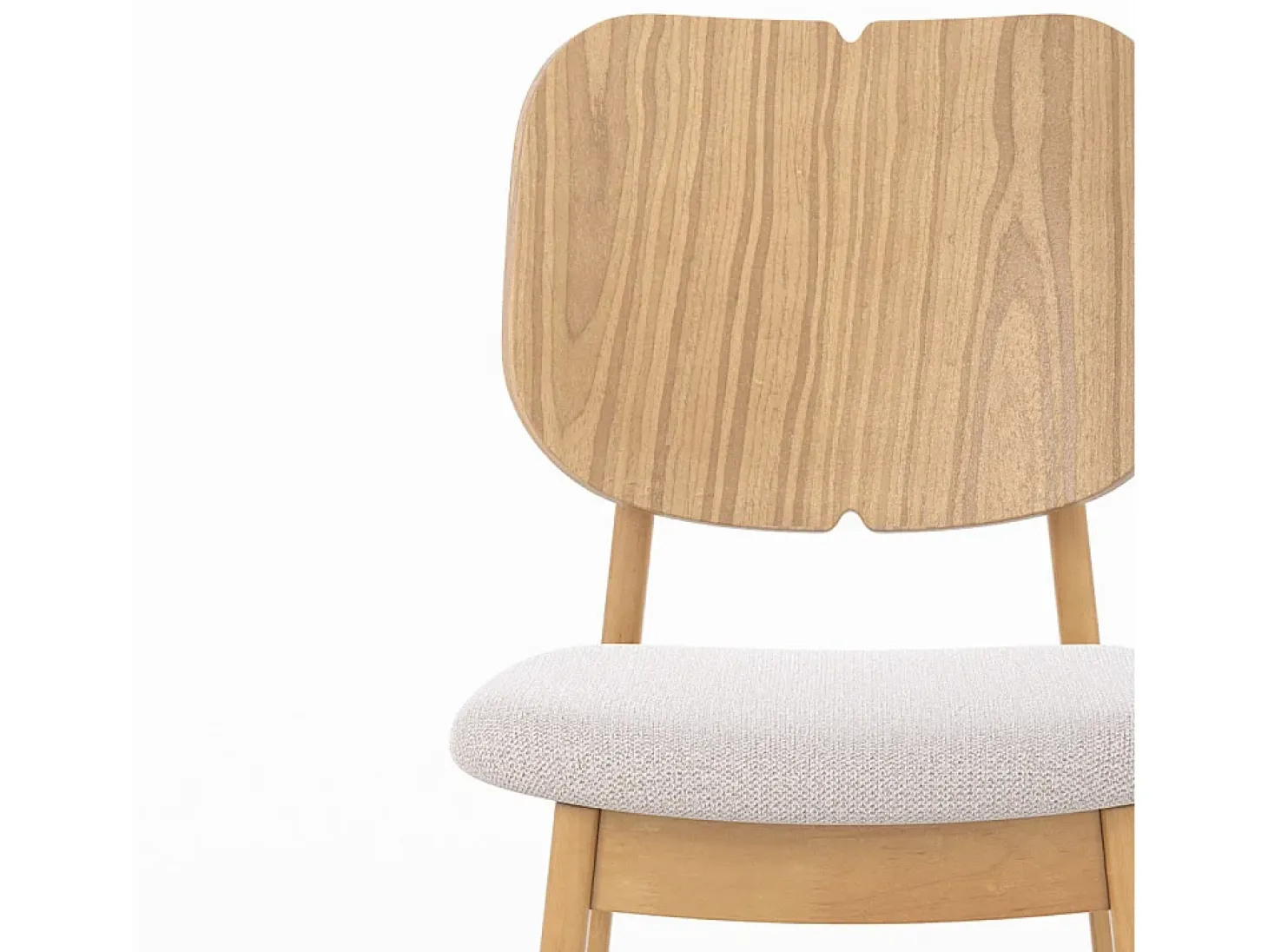 Set de 2 sillas de madera clara y tela beige - Clyde