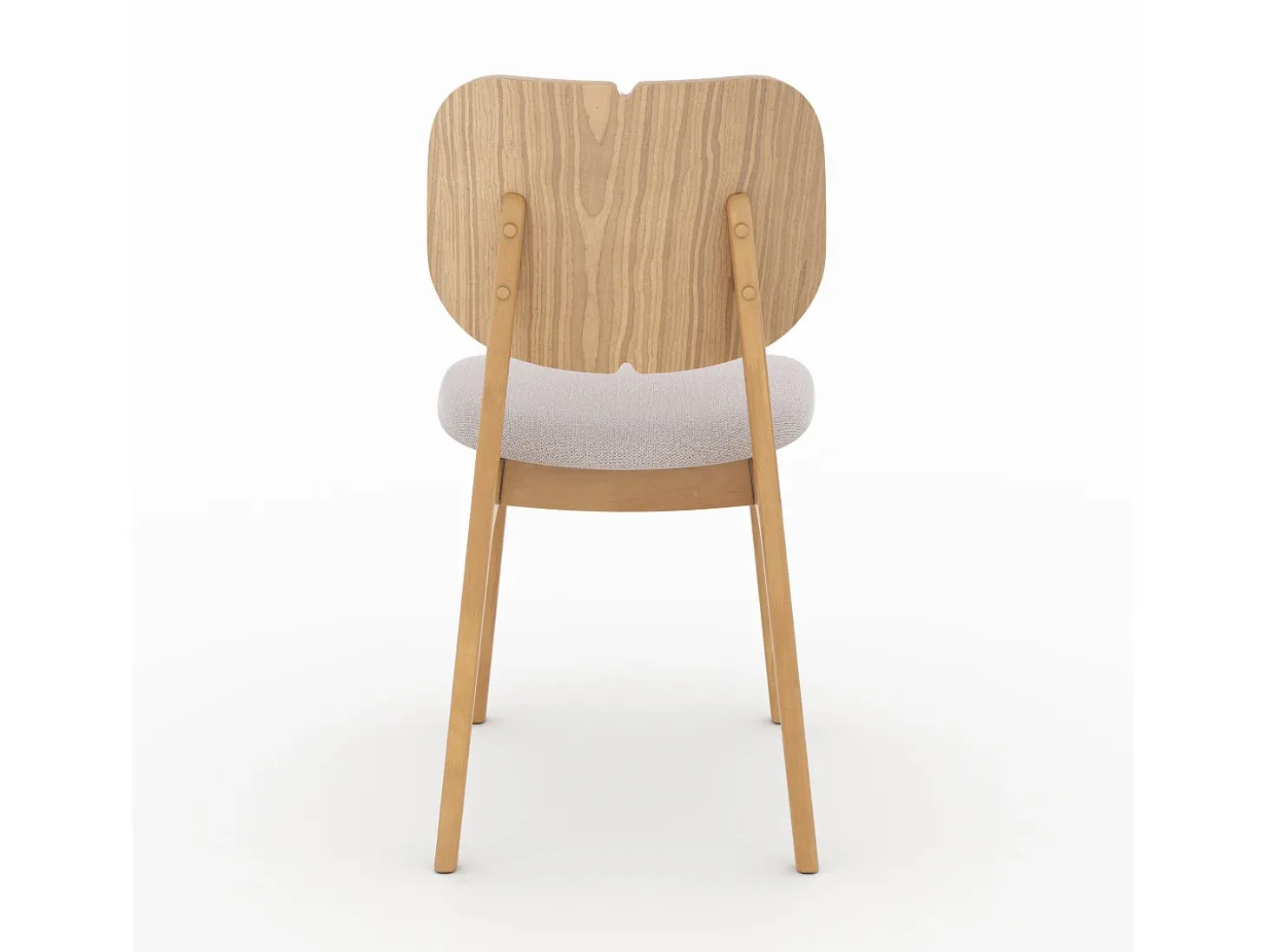 Set de 2 sillas de madera clara y tela beige - Clyde