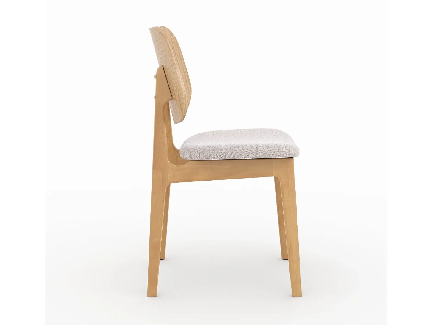 Set de 2 sillas de madera clara y tela beige - Clyde