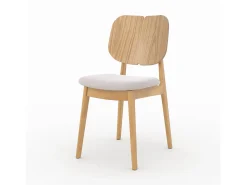 Set de 2 sillas de madera clara y tela beige - Clyde