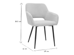 Set de 2 sillas de pana color topo y metal negro LAURETTE