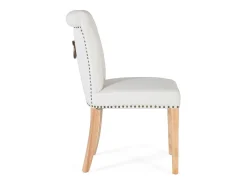 Set de 2 sillas de tela y madera beige