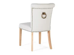 Set de 2 sillas de tela y madera beige