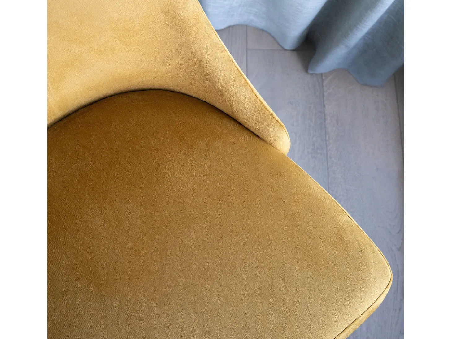 Set de 2 sillas de terciopelo amarillo mostaza - Vinni